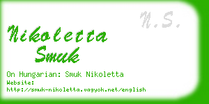 nikoletta smuk business card